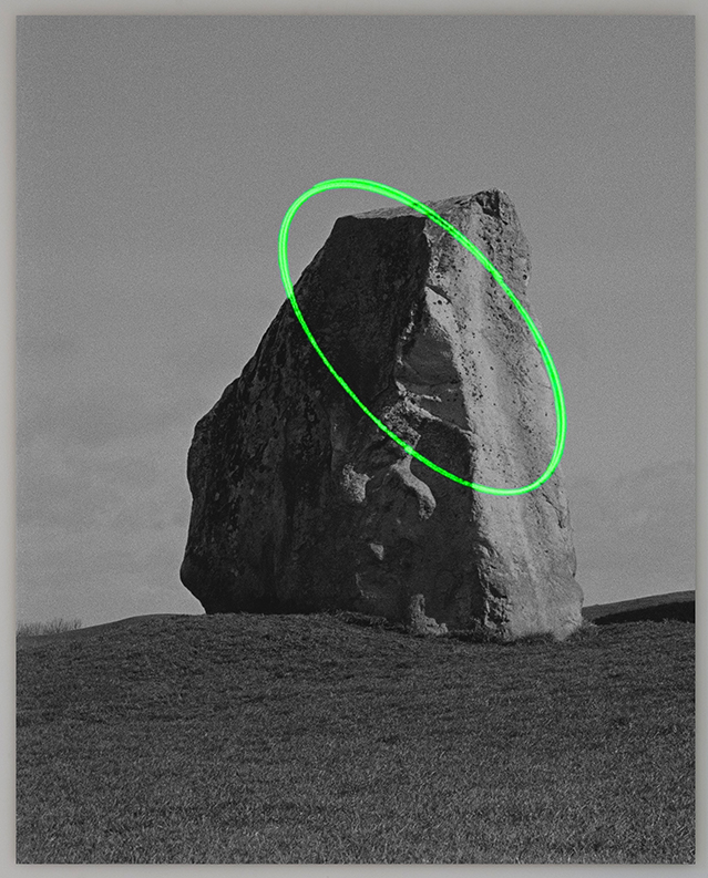 Laser hitting photograph